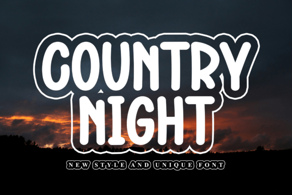 Country Night: A Bold Display Font for Handmade Goods