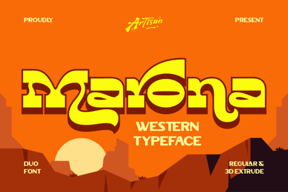 Marona Typeface: Bold Western Style for Modern Brands